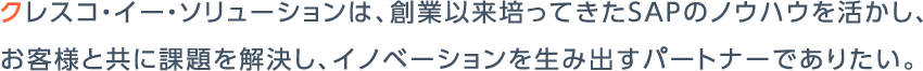 SAPに詳しいだけじゃない　お客様に詳しいソリューションパートナー